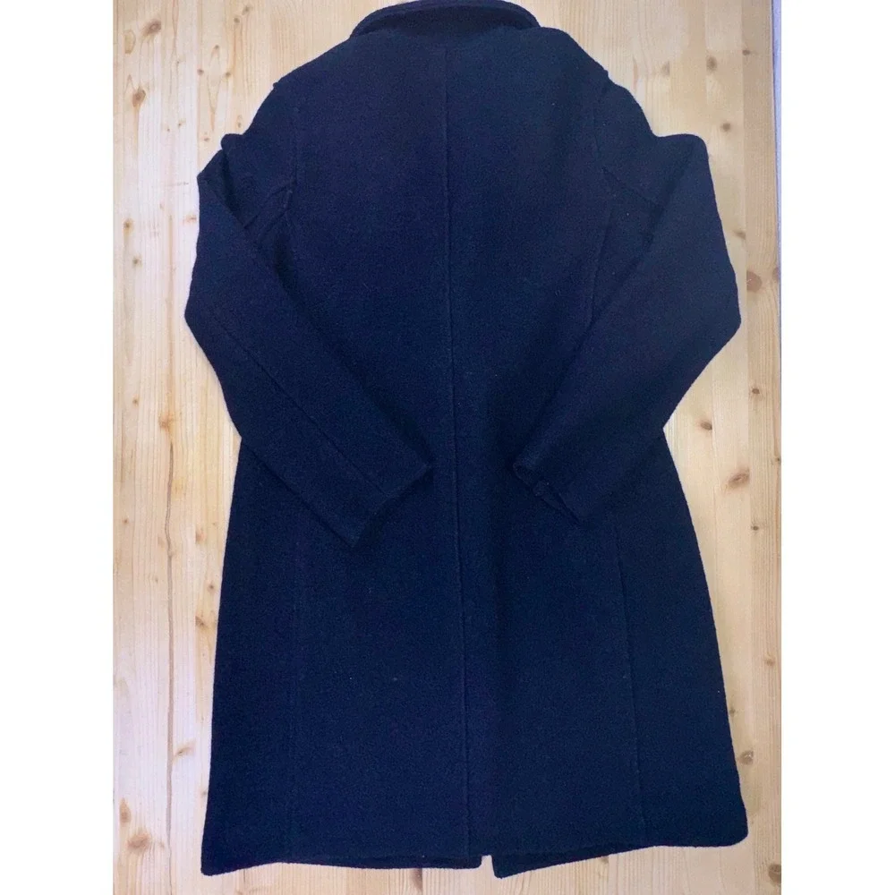J.Crew‎ Italian Boiled Wool Coat Black Size 0 Double Breasted NWOT - Picture 3 of 8